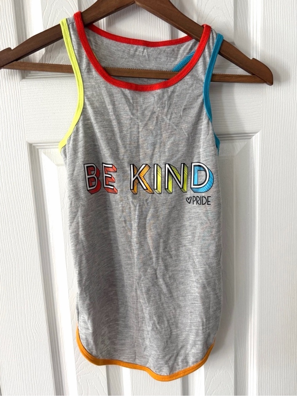 B2G1 FREE You Are Loved XL Be Kind Pride Rainbow Dog Tank Shirt Gray